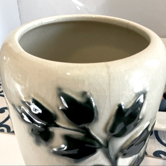 Vintage 1950’s Pair Royal Copley English Ivy Mid-Century Modern Pottery Vases - Picture 4 of 10